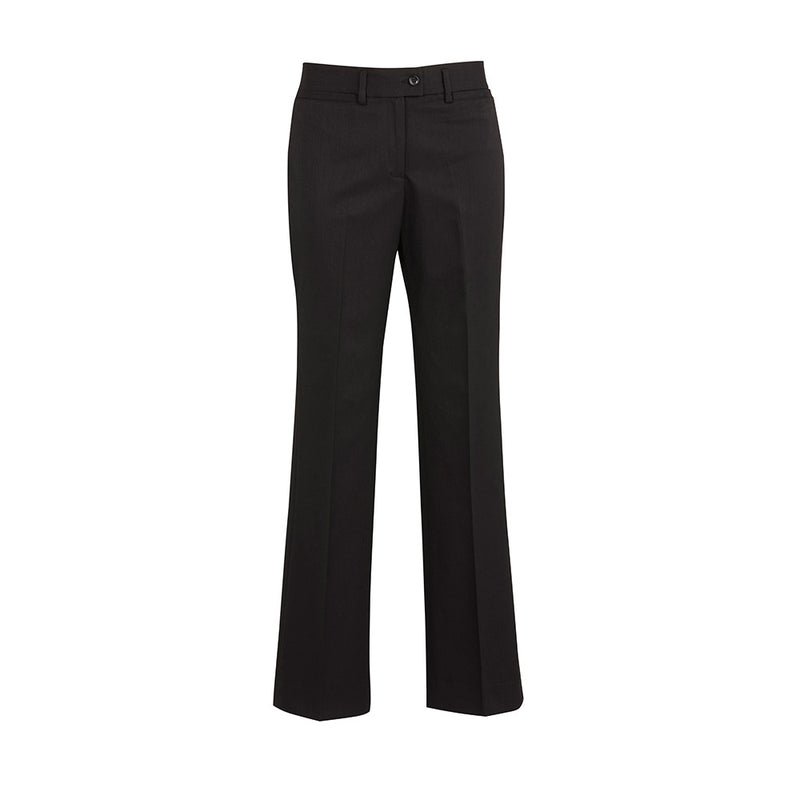 Load image into Gallery viewer, Biz Womens Cool Stretch Relaxed Pant featuring a mid-rise waist with a straight leg design, front horizontal pockets, and a rear pocket, ideal for comfort in warmer climates.