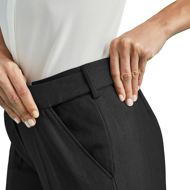 Load image into Gallery viewer, Biz Womens Cool Stretch Adjustable Waist Pant featuring a hidden elastic waist and deep front side pockets, designed for comfort with breathable, anti-bacterial Cool Stretch Suiting, ideal for workplace wear.