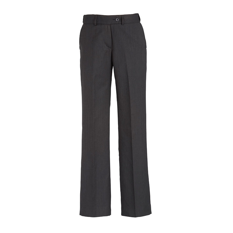 Load image into Gallery viewer, Biz Womens Cool Stretch Adjustable Waist Pant featuring a hidden elastic waist and deep side pockets, made from breathable, anti-bacterial fabric. Ideal for active work environments prioritizing comfort and durability.