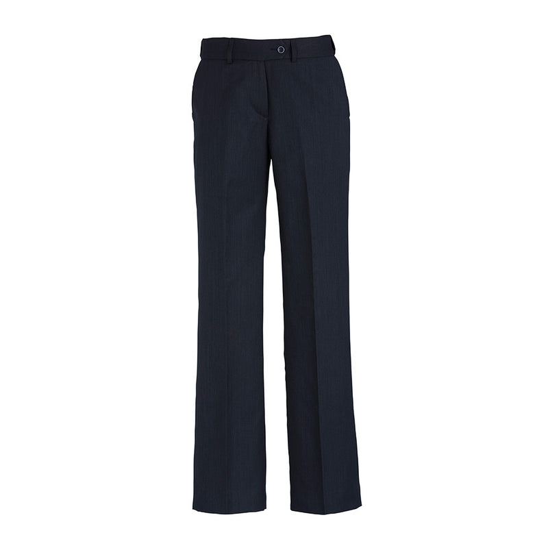 Load image into Gallery viewer, Biz Womens Cool Stretch Adjustable Waist Pant featuring a hidden elastic waist and deep front side pockets. Made from breathable, anti-bacterial fabric, ideal for comfort and durability in warm climates.
