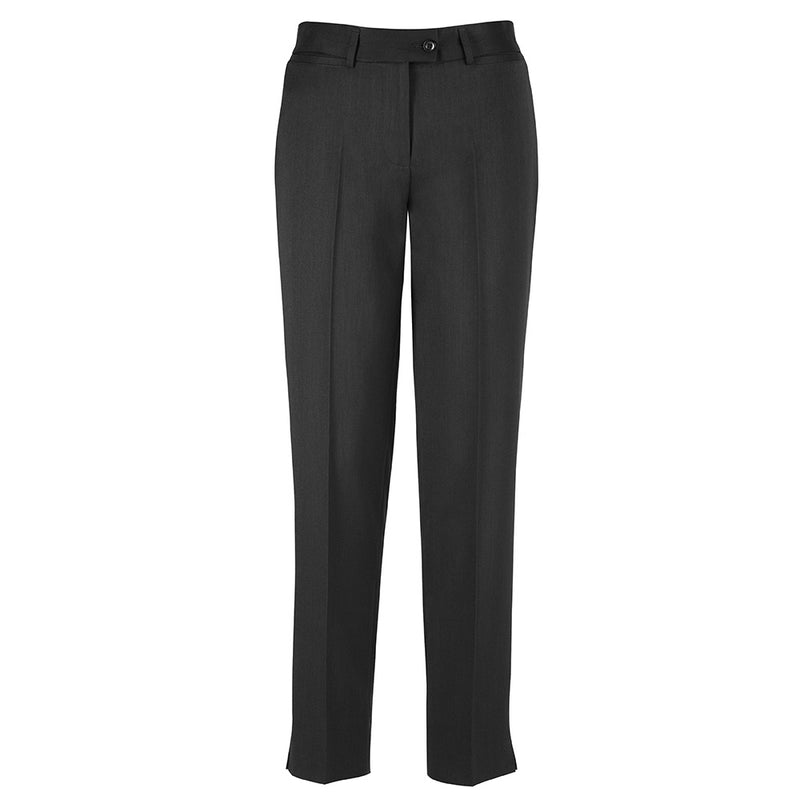 Load image into Gallery viewer, Biz Womens Cool Stretch Slim Leg Pant, featuring a tapered ankle with side split and front horizontal pockets, designed for comfort with mechanical stretch and an anti-bacterial finish, ideal for workplace wear.