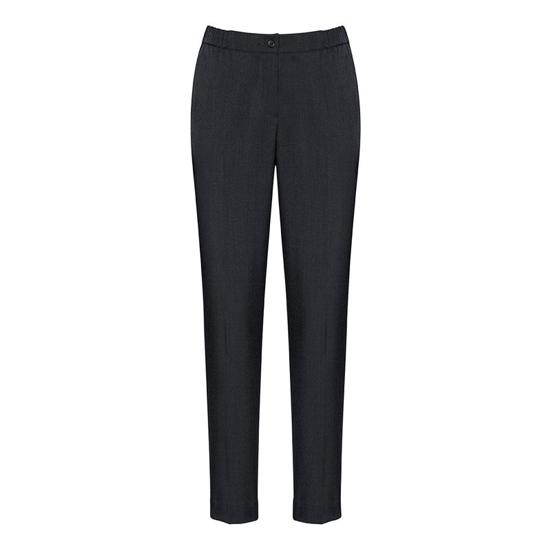 Load image into Gallery viewer, Biz Womens Cool Stretch Ultra Comfort Waist Pant features a straight leg with slight tapering, high-rise elastic waistband, and side pockets, ideal for active workplace environments requiring comfort and breathability.