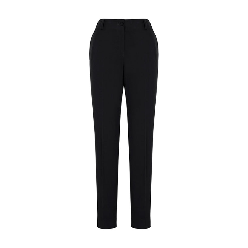 Load image into Gallery viewer, Biz Siena Women's Bandless Elastic Waist Pant with a flat, smooth elastic waistband for comfort. Features functional pockets, durable bar tacks, and seven belt loops, ideal for corporate or functional roles.