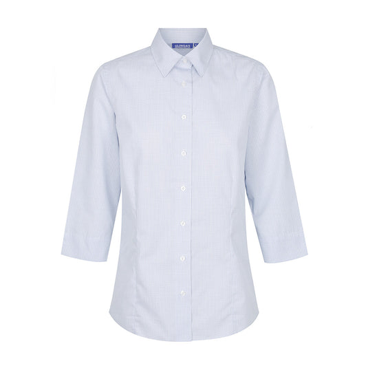 Guildford Women’s Square Textured 3/4 Shirt featuring a contemporary fit and classic collar, showcases a double fold front and split cuff detail, ideal for professional workwear from Active Safety.