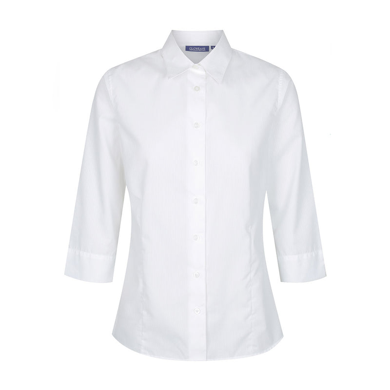 Load image into Gallery viewer, Guildford Women’s Square Textured 3/4 Shirt features a classic collar, three-quarter sleeves, and split cuff detail, ideal for professional settings, aligning with Active Safety's commitment to quality workwear and uniforms.