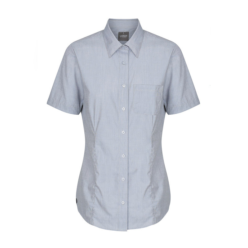 Load image into Gallery viewer, Smith End on End Short Sleeve Shirt featuring a slim fit, classic collar, front and back darts, contrast details, and a left chest pocket, ideal for professional and active work environments.