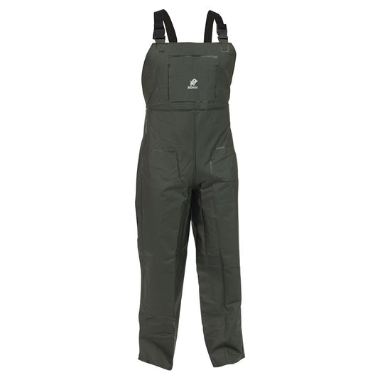 Bison Premium PVC Bib Overtrouser featuring elastic shoulder straps, inside breast pocket, and reinforced thigh area, ideal for durable workwear needs, reflecting Active Safety's commitment to quality safety gear.