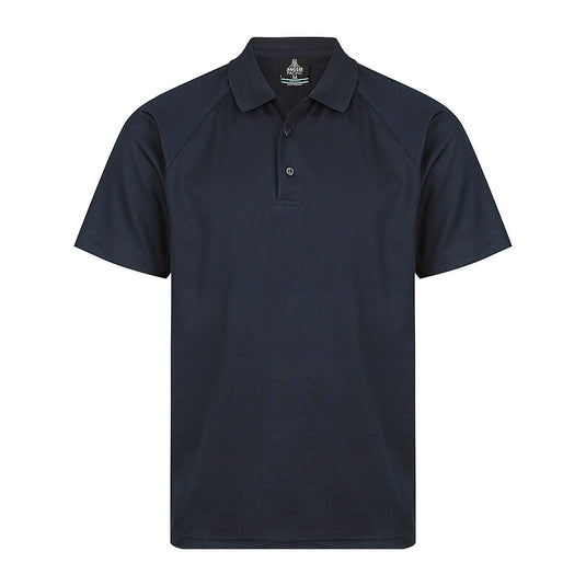 Keira Mens Short Sleeve Polo featuring a moisture-wicking cottonback pique knit, raglan sleeves, knitted collar, and a three-button placket, ideal for workplace comfort and durability from Active Safety.
