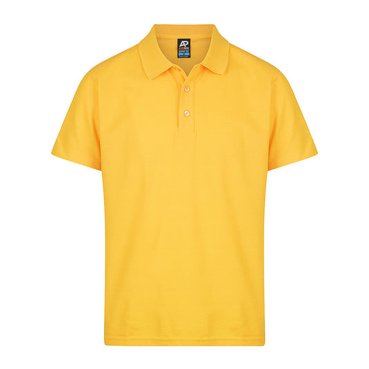 Hunter Mens Short Sleeve Polo made from 65% polyester, 35% cotton pique knit. Features easy-care, moisture-wicking fabric, snag resistance, and includes a loose pocket, aligning with workplace uniform needs.