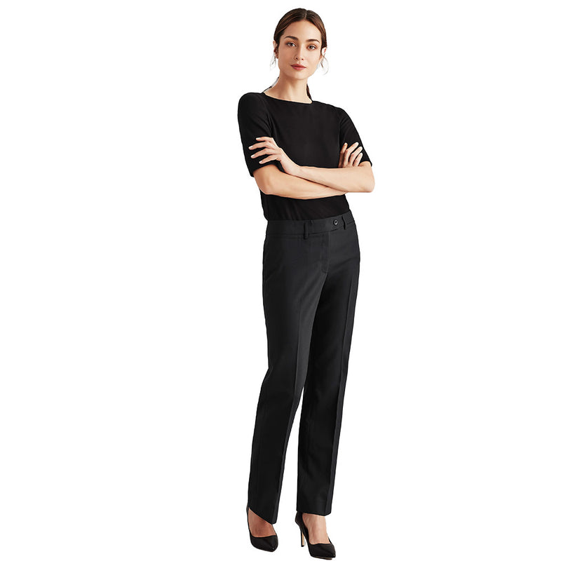 Load image into Gallery viewer, Biz Womens Comfort Wool Stretch Relaxed Pant features a mid-rise waist, straight leg, and front horizontal pockets. Ideal for everyday wear, offering comfort and durability with a premium wool blend fabric.