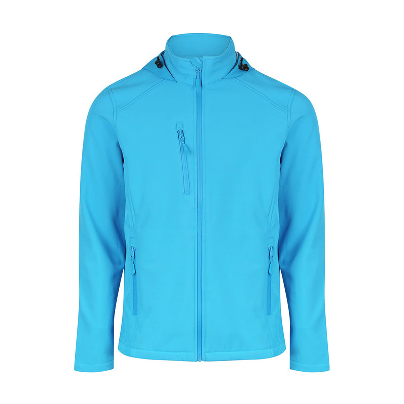 Load image into Gallery viewer, Olympus Mens Soft Shell Jacket featuring zippers, performance softshell material, and a concealed hood, designed for wind and water resistance with practical zip pockets, ideal for active safety and workwear environments.