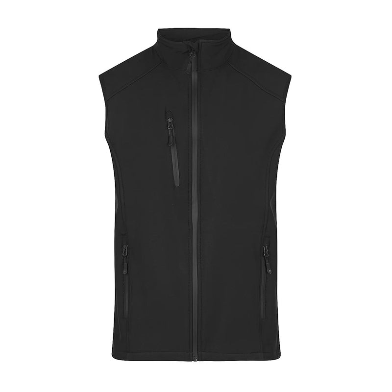 Load image into Gallery viewer, Olympus Men's Soft Shell Vest with zippers, featuring a 3-layer performance fabric, two side zip pockets, and a chest zip pocket. Designed for durability and comfort, ideal for safety and work environments.