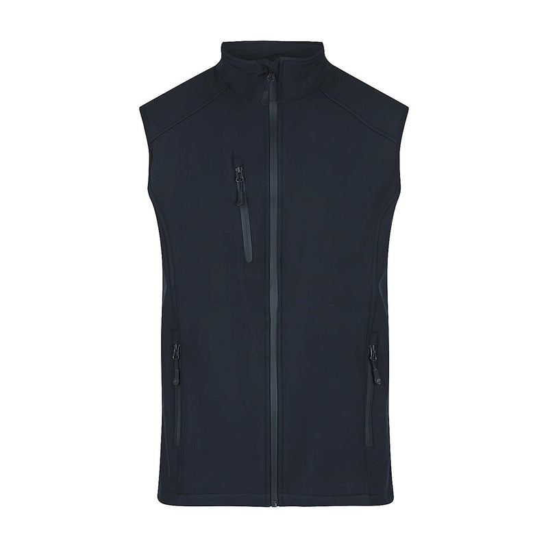 Load image into Gallery viewer, Olympus Mens Soft Shell Vest featuring a sleek design with zippers, wind-resistant finish, and multiple zip pockets, ideal for professional workwear settings like those offered by Active Safety.
