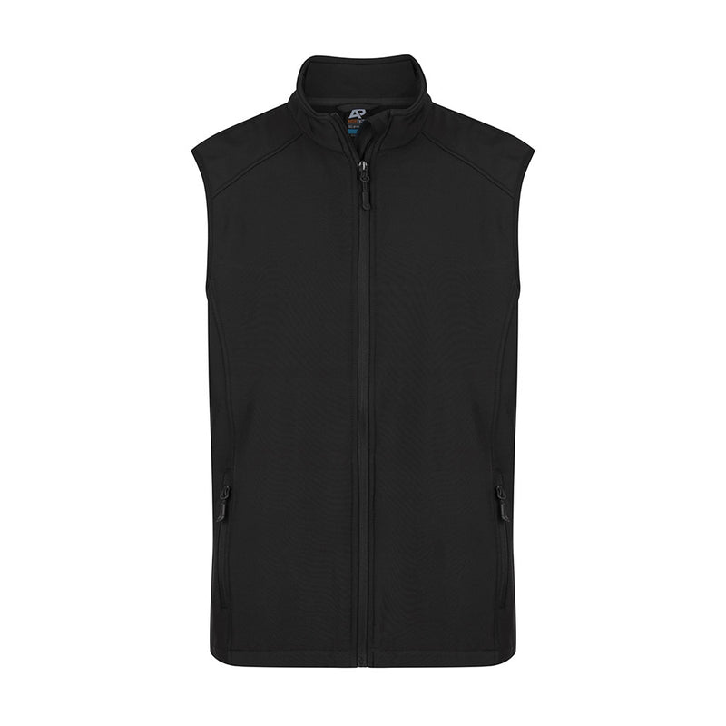 Load image into Gallery viewer, Selwyn Mens Soft Shell Vest, a medium-weight, two-layer performance vest with water repellent and wind resistant features, includes two side zip pockets and a shaped back hem for a modern fit.