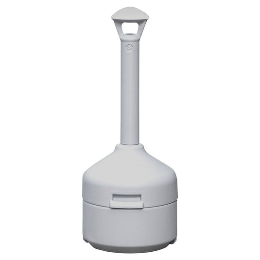 Smoke Stop Classic, Grey, freestanding toilet-bowl brush with holder features a concealed design. This durable polyethylene construction is ideal for workplaces, minimizing smoke and water exposure while offering easy maintenance.