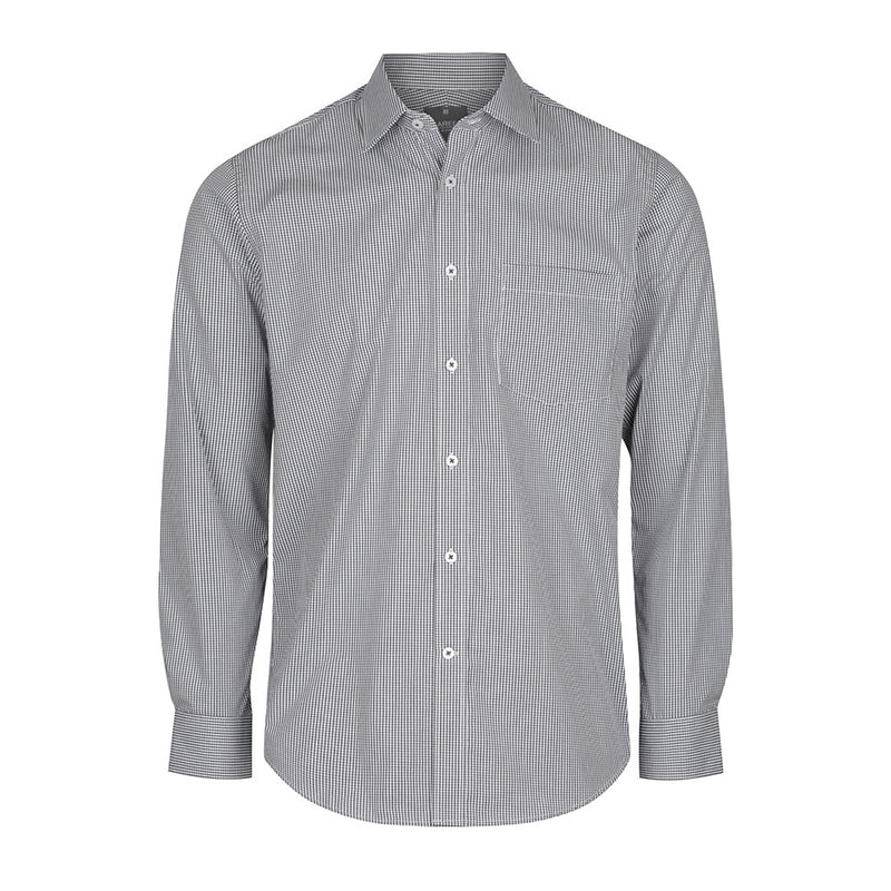 Load image into Gallery viewer, Westgarth Gingham Long Sleeve Shirt featuring a contemporary fit, placket front, classic collar, convertible cuff, and left chest pocket, ideal for a polished yet practical workplace look.