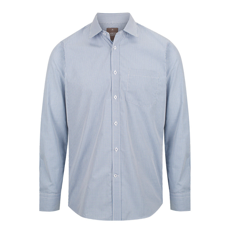 Load image into Gallery viewer, Westgarth Gingham Long Sleeve Shirt featuring a contemporary fit, placket front, classic collar, convertible cuff, and left chest pocket, ideal for professional and safety-focused environments.