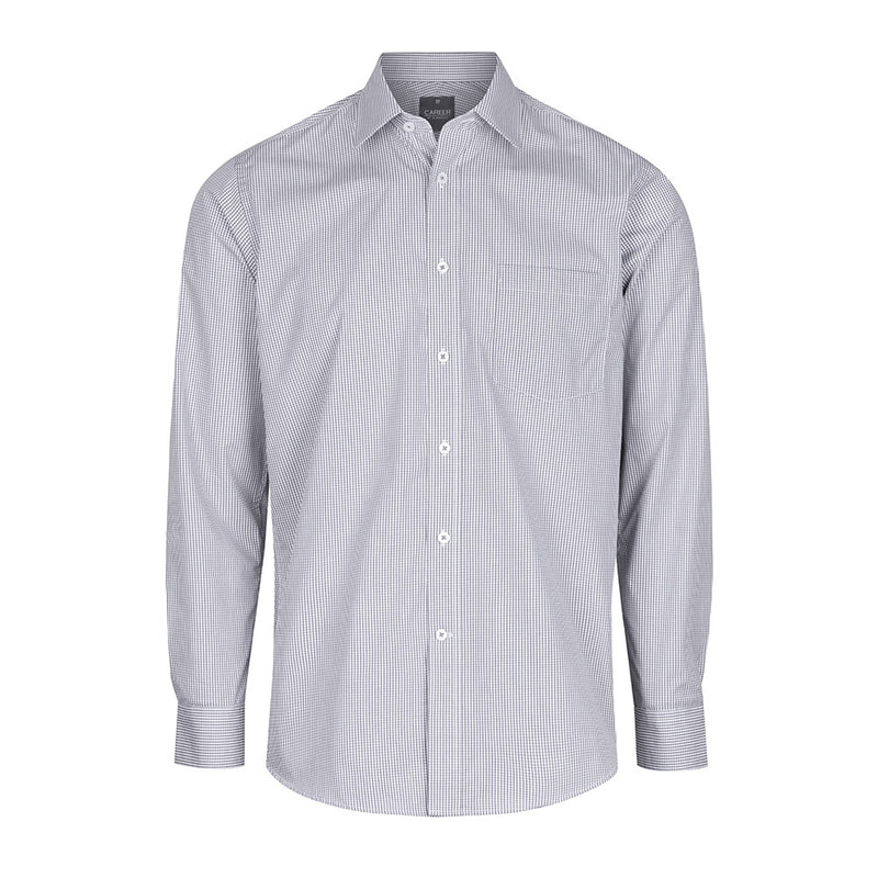 Load image into Gallery viewer, Westgarth Gingham Long Sleeve Shirt featuring a contemporary fit, classic collar, placket front, convertible cuffs, and a left chest pocket, ideal for professional and safety-oriented work environments.