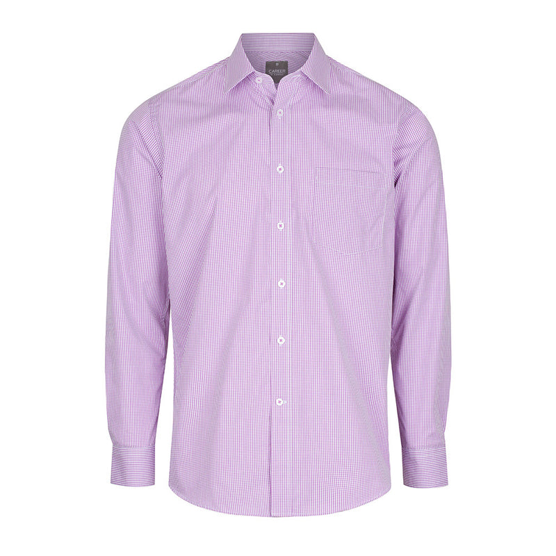 Load image into Gallery viewer, Westgarth Gingham Long Sleeve Shirt featuring a contemporary fit, classic collar, placket front, convertible cuffs, and a left chest pocket, ideal for professional workwear from Active Safety.