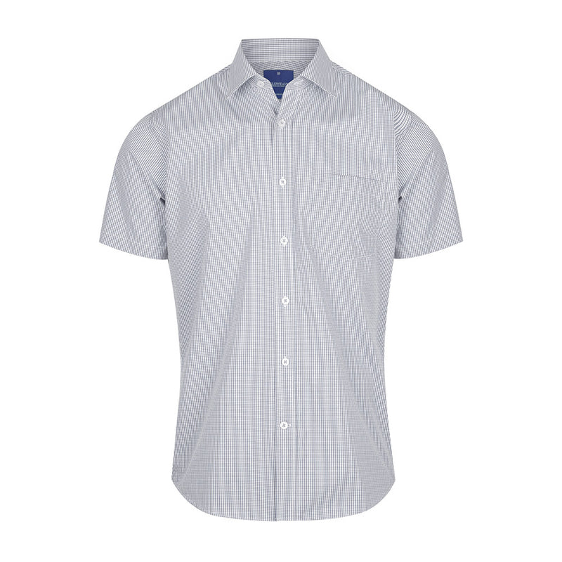 Load image into Gallery viewer, Westgarth Gingham Short Sleeve Shirt, featuring a contemporary fit with placket front, classic collar, and left chest pocket. A versatile workwear staple, ideal for professional settings.
