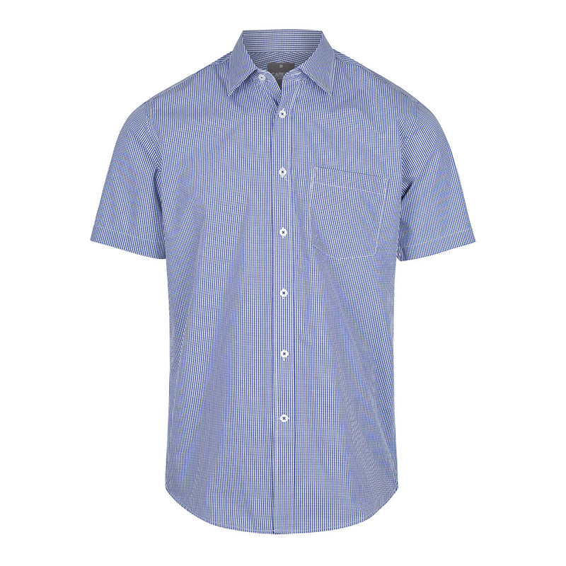 Load image into Gallery viewer, Westgarth Gingham Short Sleeve Shirt featuring a contemporary fit, classic collar, placket front, and left chest pocket. Ideal for a polished workplace look, aligning with Active Safety's commitment to quality workwear.