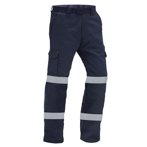 Load image into Gallery viewer, Bison Ripstop Cotton Taped Trouser featuring reflective stripes, cargo pockets, and double-layer knee with Velcro closure, designed for durability and safety in work environments.