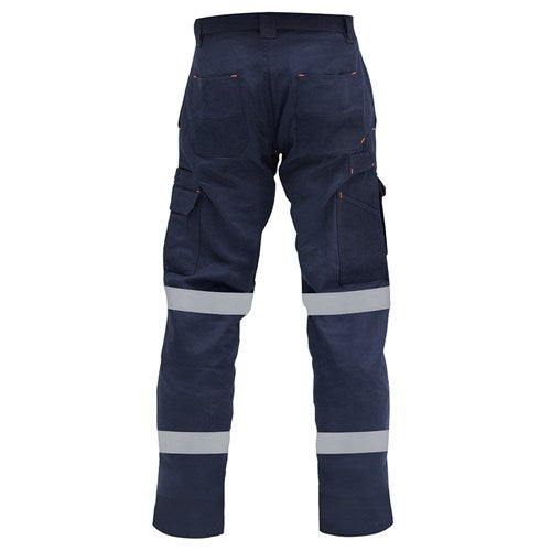 Load image into Gallery viewer, Bison Ripstop Cotton Taped Trouser featuring reflective stripes at thigh and calf, cargo pockets, and double-layer knee design with Velcro closure, ideal for workplace safety from Active Safety.