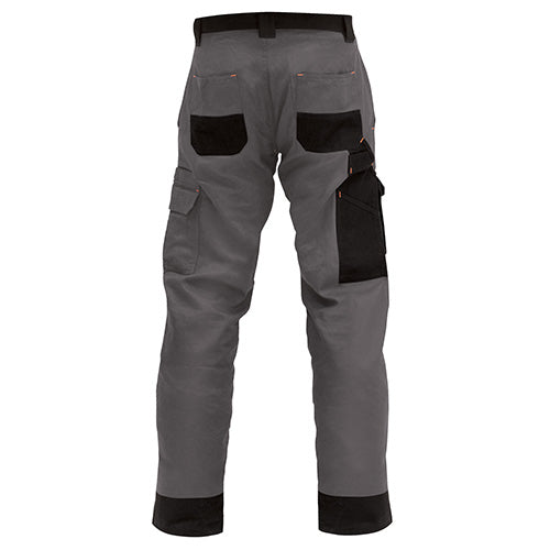 Bison Titan Ripstop Lightweight Trouser featuring black pockets and reinforced knees, designed for durability and comfort with features like a mobile phone pocket and twin needle stitching for enhanced work performance.