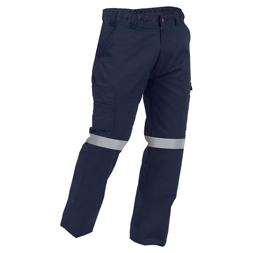 Load image into Gallery viewer, Arcguard 11Cal Taped Trouser featuring reflective stripes, elasticated waist, button fly, Velcro-flap twin back pockets, cargo pockets, and Ultra-Flect tape above the knee for safety workwear.