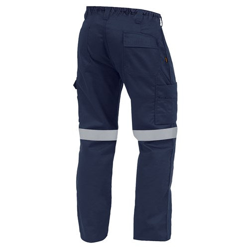 Arcguard 11Cal Taped Trouser featuring reflective stripes, elasticated waist, and cargo pockets; designed for safety with ARC, FR, and antistatic properties, ideal for workplace environments.