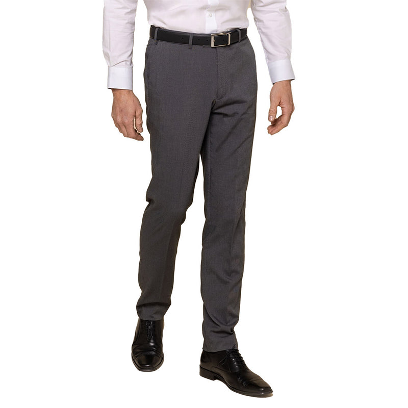 Load image into Gallery viewer, Elliot Mens Flat Front Trouser features a concealed comfort waist, angled side pockets, and jet back pockets. The design includes a coin fob pocket and key chain belt loop, ideal for workplace uniformity.