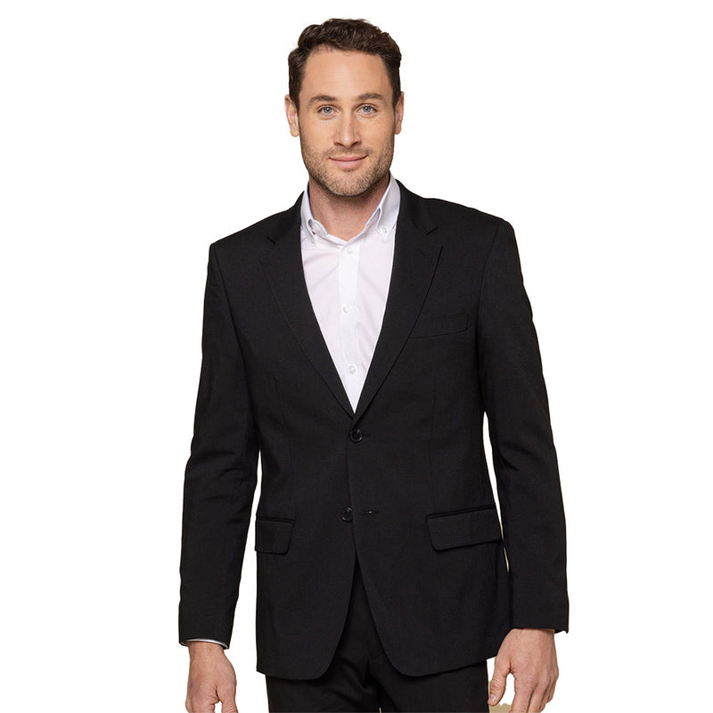 Load image into Gallery viewer, Elliot Mens Two Button Jacket featuring a notch lapel, flap pockets, and double vent back, worn by a man in a suit, highlighting formal elegance and workplace professionalism.