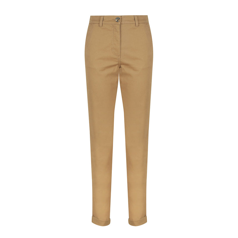 Load image into Gallery viewer, Napier Womens Modern Chino Pant featuring a high-rise waist, tapered leg, and turn-back cuff. Includes angled front pockets and back welt pockets, offering a blend of style and functionality.