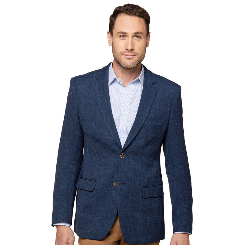 Load image into Gallery viewer, Claremont Mens Textured Jacket features a notch lapel and two-button design. It includes functional flap pockets and a single back vent, showcasing a sophisticated and professional look.