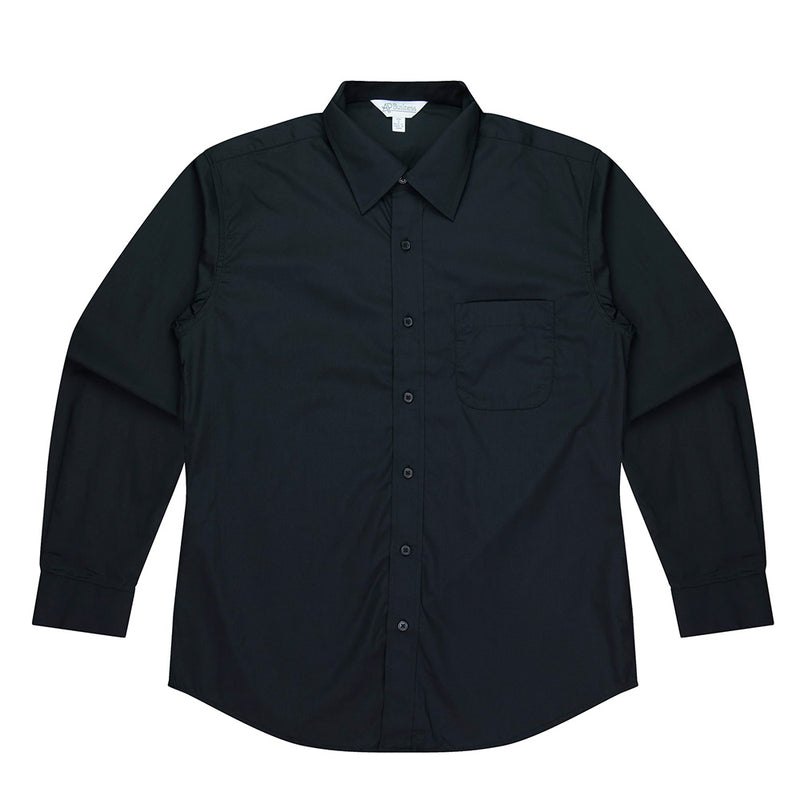 Load image into Gallery viewer, Kingswood Mens Long Sleeve Shirt featuring a stylish cut with long sleeves and button details, crafted from 65% polyester and 35% cotton for comfort and durability, ideal for everyday wear.
