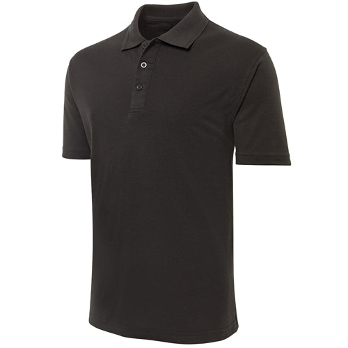 JB’s Signature Polo Shirt features a black design with a knitted collar and button placket, crafted from durable polyester-cotton blend. Ideal for workplace safety and comfort, embodying 'Active Safety's' quality standards.