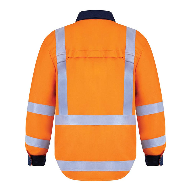 Load image into Gallery viewer, Arcguard 8.8Cal TTMC-W17 Inheralite Work Shirt, viewed from the back, features reflective tape and protective design, ideal for workplace safety. Its button-down style and chest pocket offer functionality.