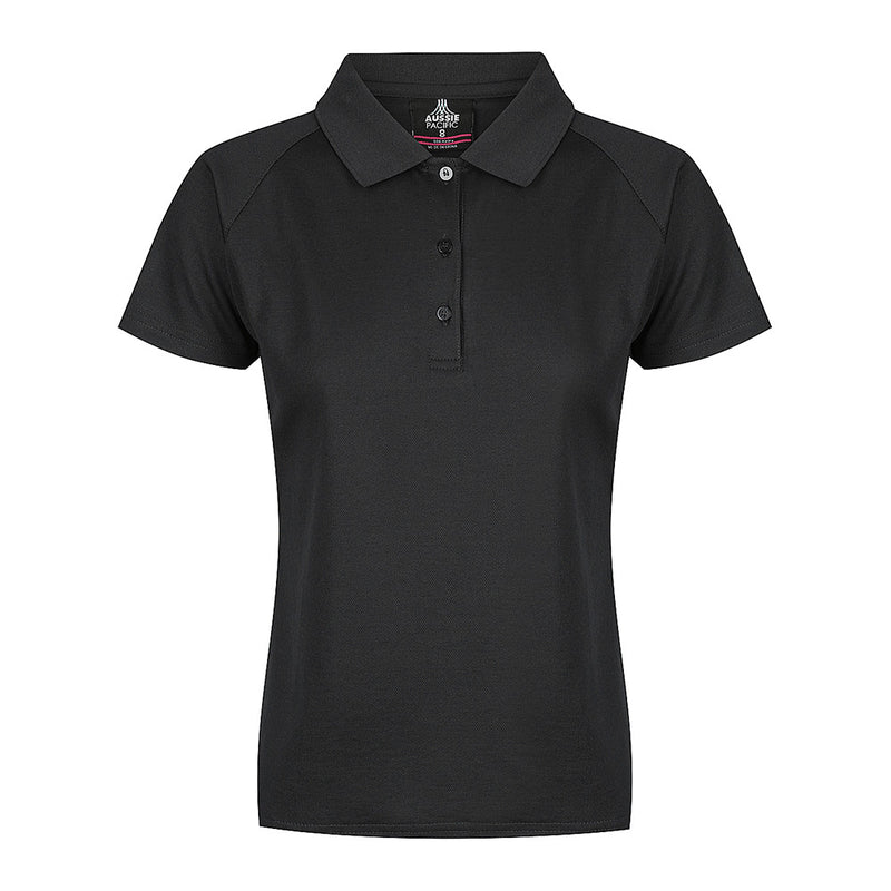Load image into Gallery viewer, Keira Ladies Short Sleeve Polo features a 3-button placket, raglan sleeves, and a knitted collar, crafted from moisture-wicking DRIWEAR polyester and cotton blend, ideal for professional and active safety environments.