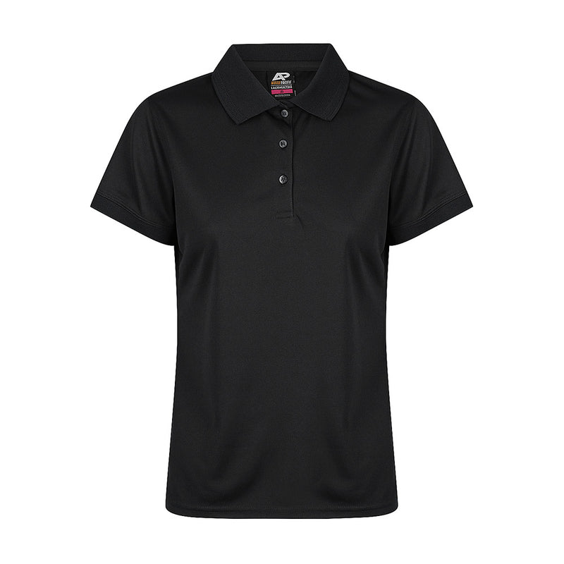 Load image into Gallery viewer, Lachlan Ladies Short Sleeve Polo featuring a honeycomb knit texture, 160gm 100% polyester for moisture removal, and easy-care fabric with a knitted collar and cuff, ideal for active workplace environments.