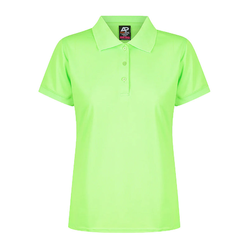 Load image into Gallery viewer, Lachlan Ladies Short Sleeve Polo featuring a 160gm 100% polyester honeycomb knit fabric with moisture removal properties, complemented by a knitted collar and cuff, suitable for workwear and active environments.