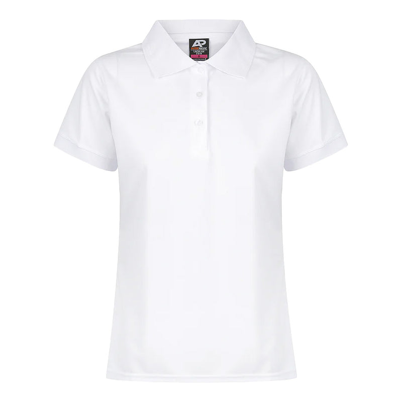 Load image into Gallery viewer, Lachlan Ladies Short Sleeve Polo features a sleek honeycomb knit design with a moisture-removing, easy-care 100% polyester fabric, complemented by a knitted collar and cuffs, ideal for workplace uniforms.