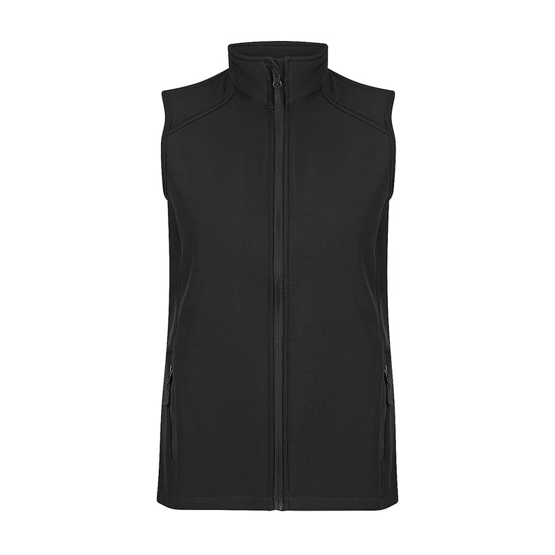 Load image into Gallery viewer, Selwyn Ladies Softshell Vest, a medium-weight, water-repellent, wind-resistant vest featuring two side zip pockets and a shaped back-tailed hem, ideal for safety-focused work environments.