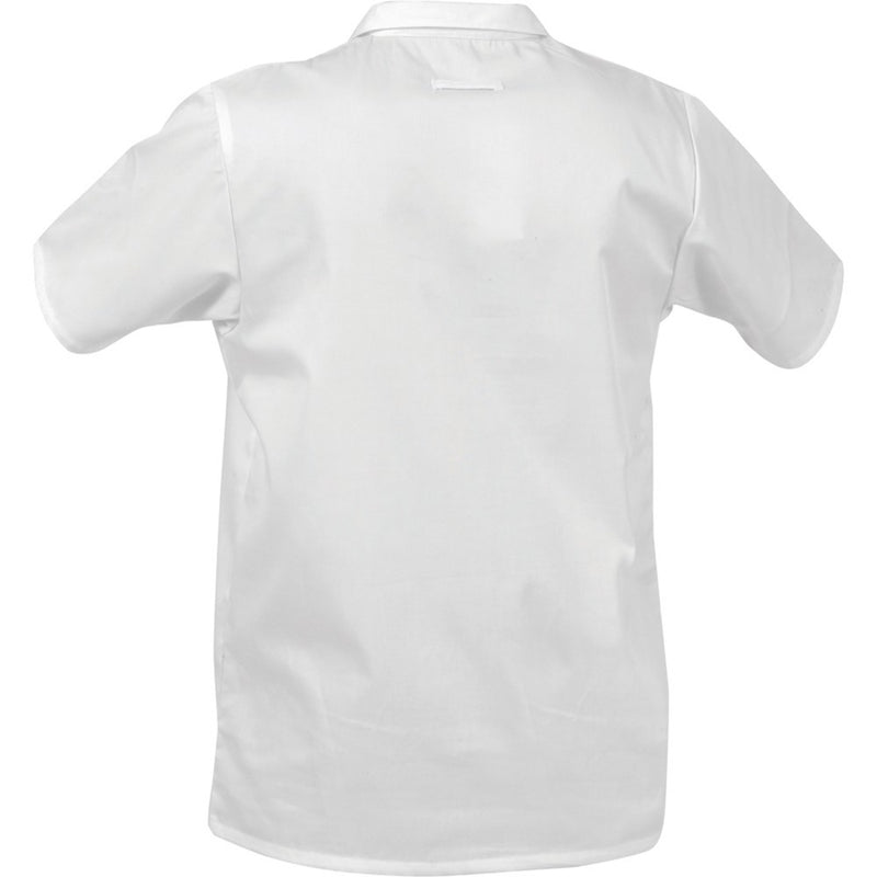 Load image into Gallery viewer, Workzone Lightweight Food Industry White Zip Jerkin with YKK nylon coil zip and short sleeves, crafted from 190gsm polycotton, ideal for safety and comfort in food industry settings.