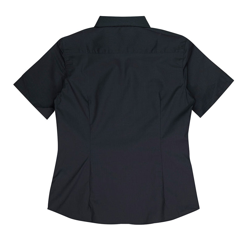 Load image into Gallery viewer, Kingswood Ladies Short Sleeve Shirt with a stylish, feminine cut. Lightweight and quick-dry, ideal for active work environments, featuring anti-pill treatment and a blend of polyester and cotton fabric.