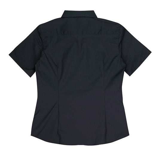 Kingswood Ladies Short Sleeve Shirt with a stylish, feminine cut. Lightweight and quick-dry, ideal for active work environments, featuring anti-pill treatment and a blend of polyester and cotton fabric.