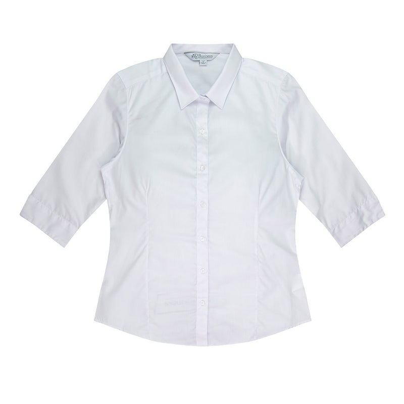Load image into Gallery viewer, Kingswood Lady Shirt 3/4 Sleeve features a stylish feminine cut with a collar, ideal for active professionals. Made from 65% polyester and 35% cotton, it's lightweight, anti-pill, and quick-dry.