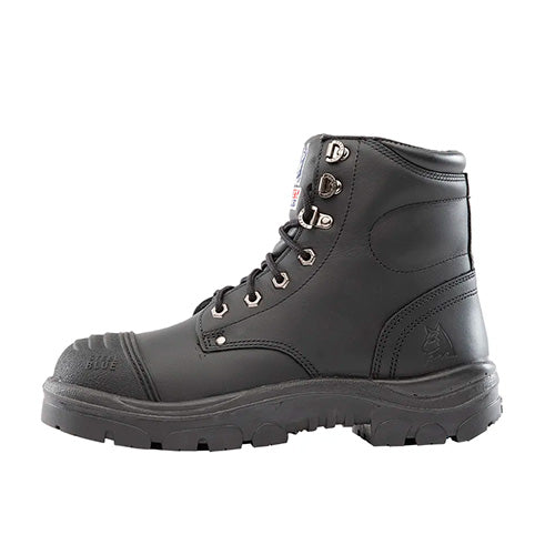 Load image into Gallery viewer, Steel Blue Argyle Zip Safety Boots, Scuff Cap feature a lace-up and zip design for convenience, crafted from water-resistant leather with a durable TPU outsole, ideal for workplace safety and protection.