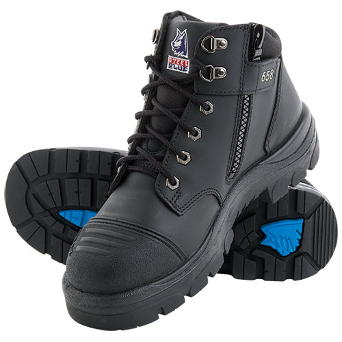 Steel Blue Parkes Zip Safety Boots, Black – Active Safety