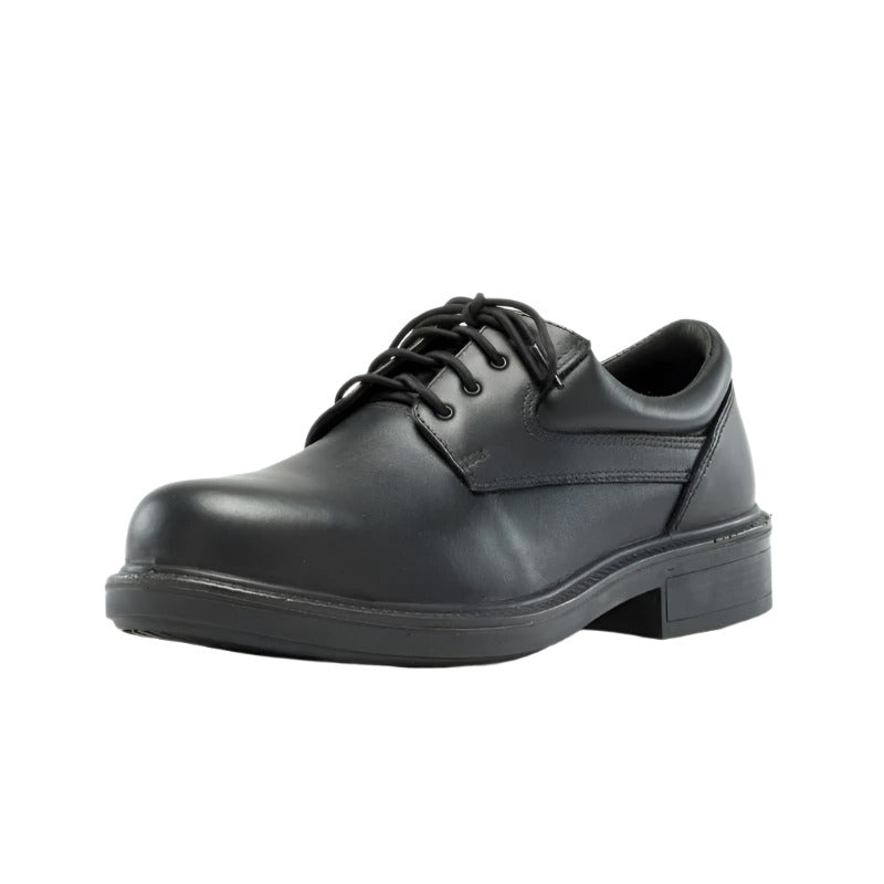Load image into Gallery viewer, Steel Blue Manly Executive Lace Up Safety Shoe, featuring a padded collar, steel toe cap, and TPU outsole, designed for comfort and safety in industrial settings, ideal for executives and hospitality workers.