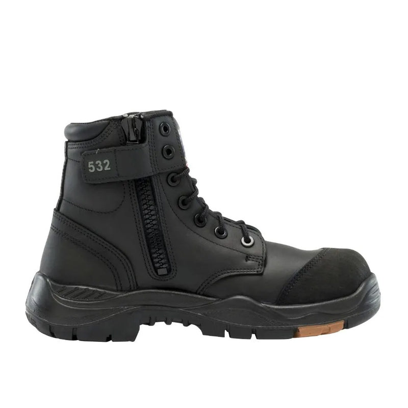 Load image into Gallery viewer, Steel Blue Argyle Zip Composite Safety Boots featuring a robust design with a padded collar, industrial-grade side zip, and TPU heat-resistant outsole, ideal for workplace safety and comfort.